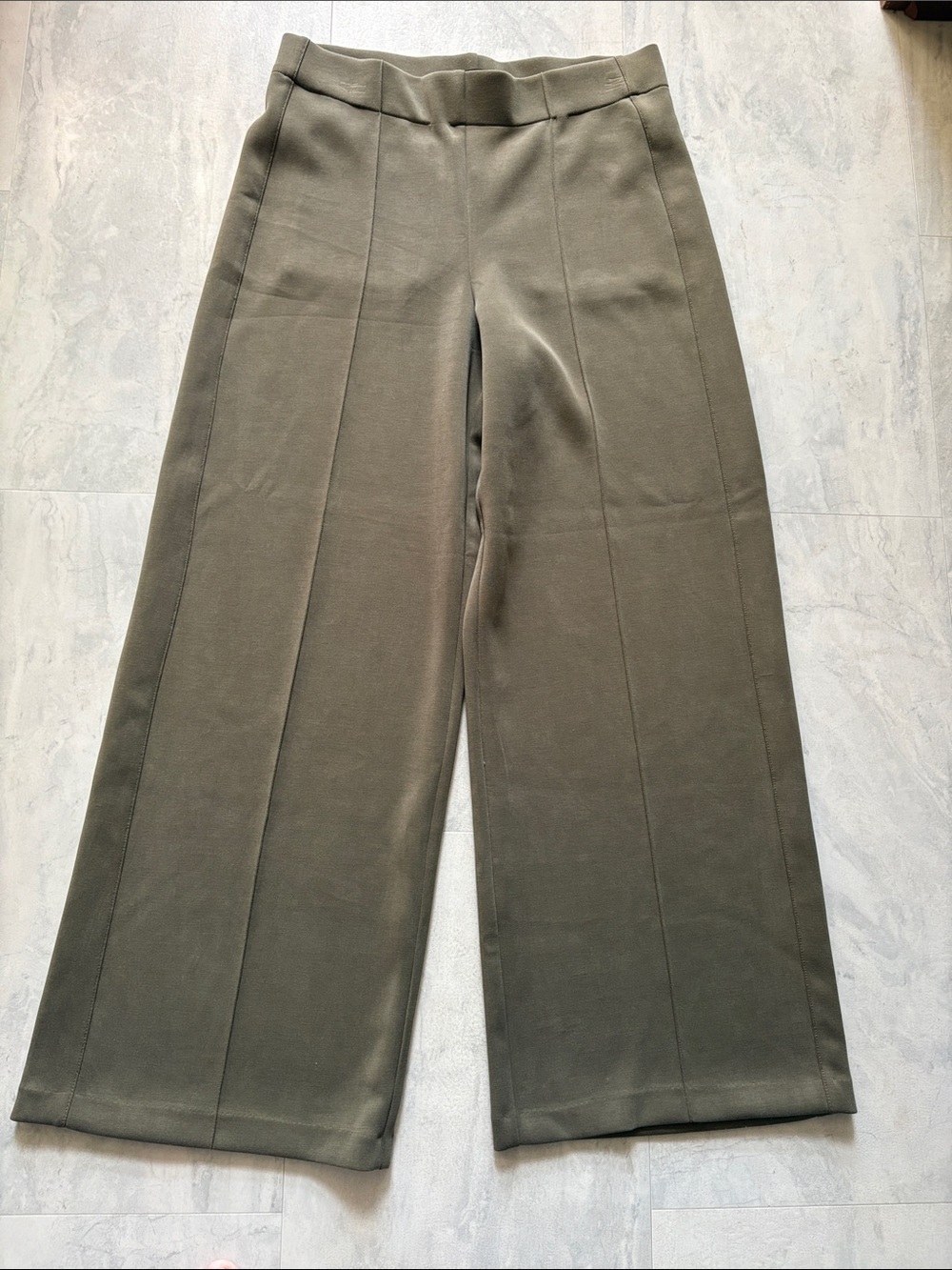 Christian Siriano pants Wide-Leg Trousers  pull on stretch thick soft fabric NWO
